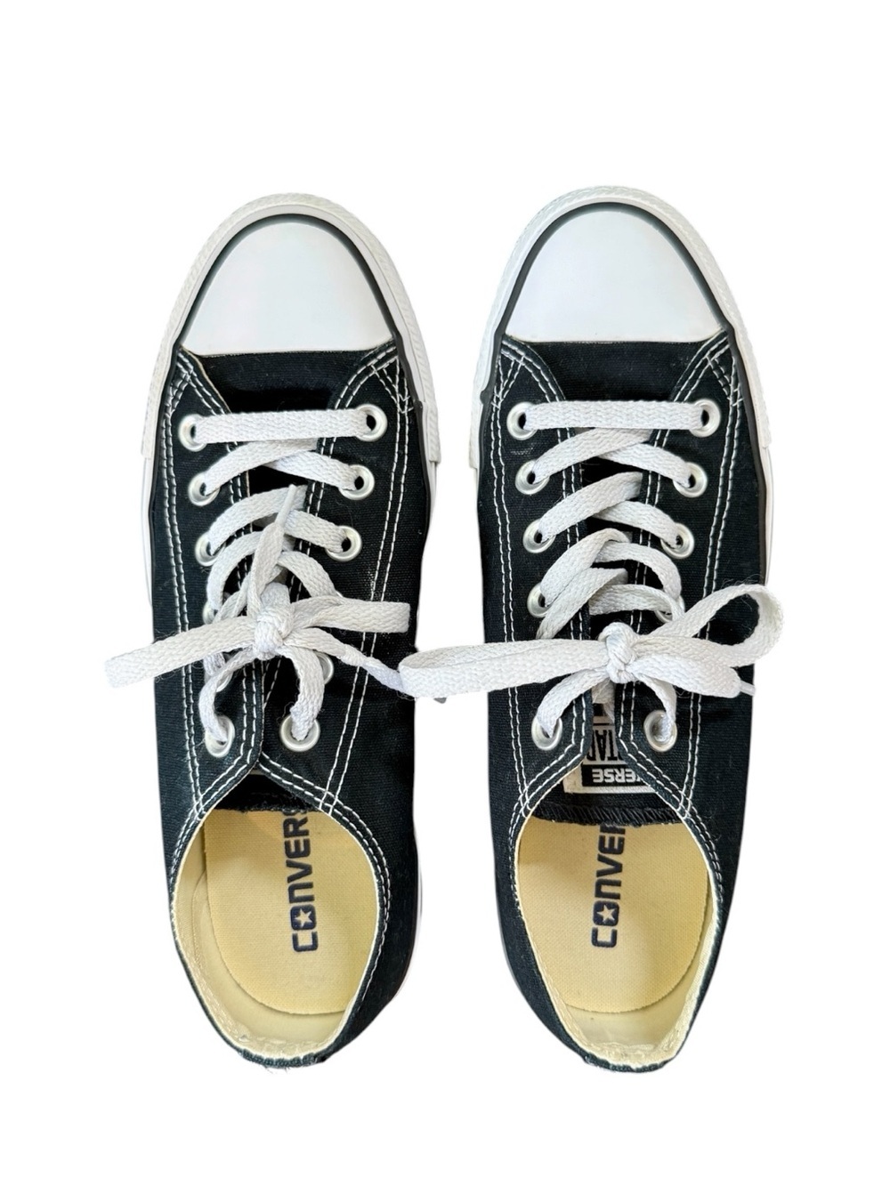 Converse All Star Black Canvas Lace-Up Sneakers Size 8